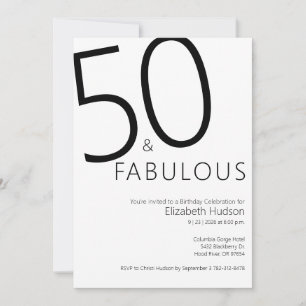 Invitation Minimal Fifty et Merveilleux 50e anniversaire
