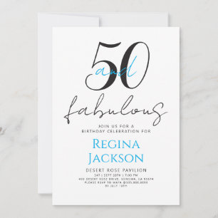 Invitation Minimal Fifty et Merveilleux 50e Anniversaire