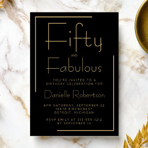 Invitation Minimal Fifty et Merveilleux 50e Anniversaire