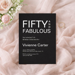 Invitation Minimal Fifty et Merveilleux 50e Anniversaire