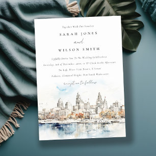 Invitation Minimal Kansas City Missouri Watercolor Mariage