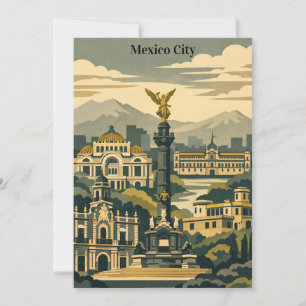 Invitation Minimal Mexico City Voyage Vintage CDMX