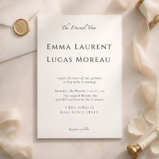 Invitation Minimal Modern Luxury Black & White Wedding Design