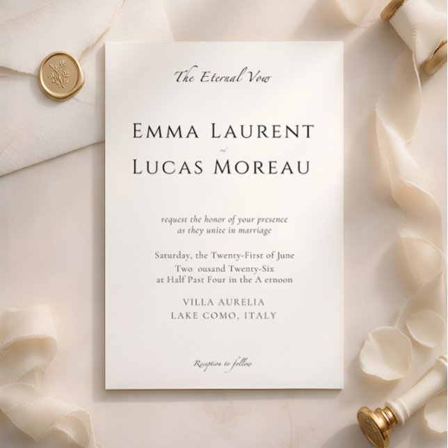 Invitation Minimal Modern Luxury Black & White Wedding Design (Créateur téléchargé)