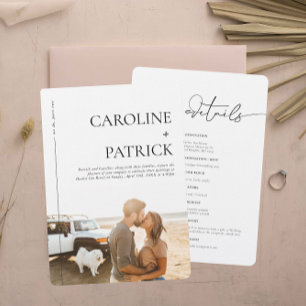Invitation Minimal moderne   Détails du Mariage photo &