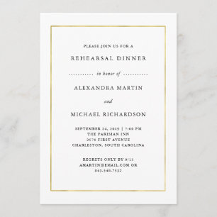 Invitation Minimal moderne   Dîner de répétition de la fronti