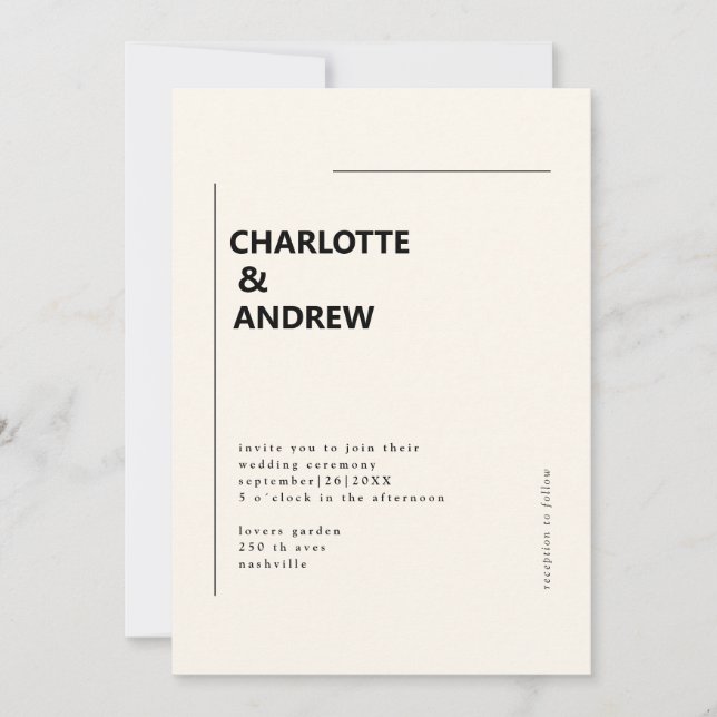 Invitation Minimal, moderne Einladung (Devant)