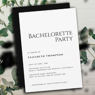 Invitation Minimal moderne élégante Simple Bachelorette Party