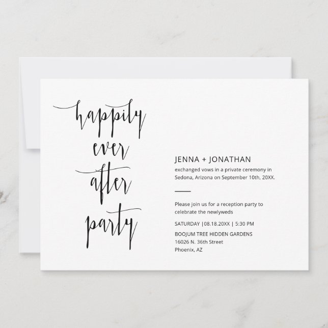 Invitation Minimal moderne Heureusement Jamais après QR Code  (Devant)