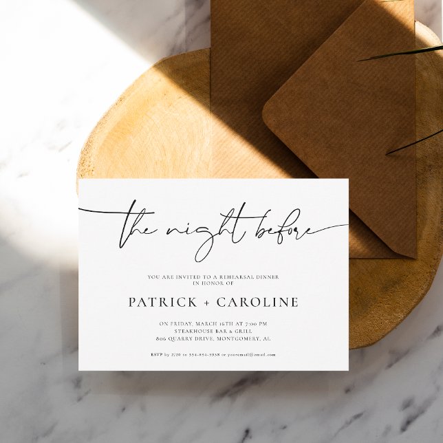 Invitation Minimal moderne | La Nuit Avant Le Dîner De La Rép (Créateur téléchargé)