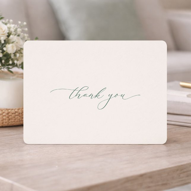Invitation Minimal Sage Green Wedding Thank You Card (Créateur téléchargé)