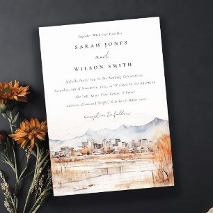 Invitation Minimal Salt Lake City Utah Watercolor Mariage