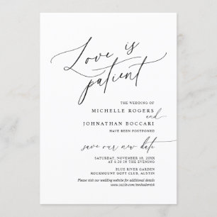 Invitation Minimal simple, amour dans le patient, mariage rep