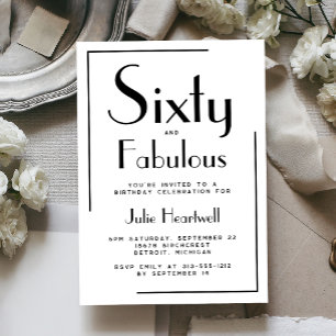 Invitation Minimal Soixante et Merveilleux 60e Anniversaire