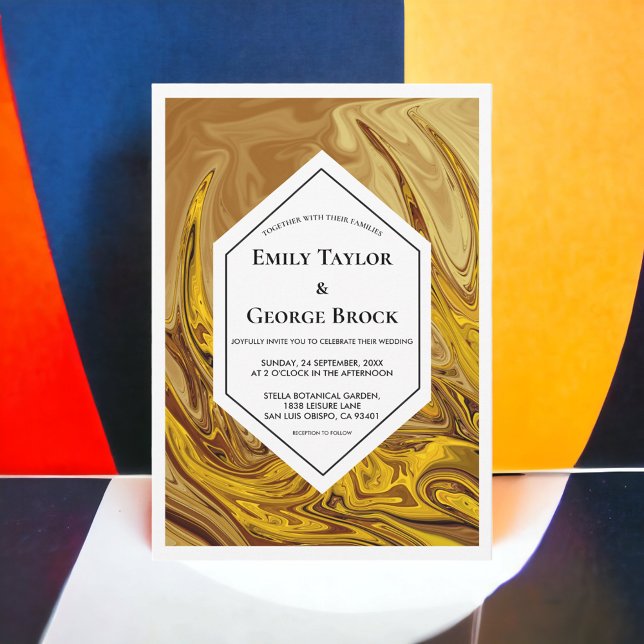 Invitation Minimal Tone Terre Or Terracotta Artsy Mariage (Créateur téléchargé)