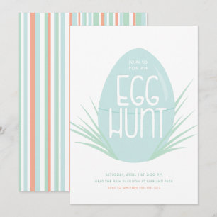 Invitation minimale à la chasse aux oeufs de Pâque