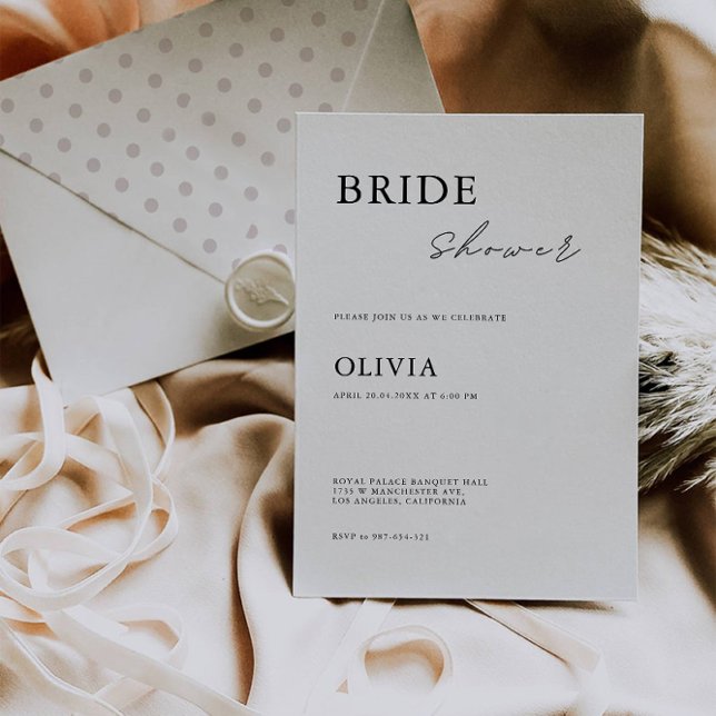 Invitation minimale à la douche nuptiale (Minimal Bridal Shower Invitation)