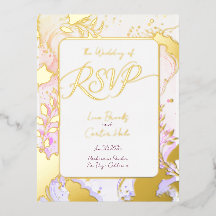 Invitation minimale colorée à feuille d'aluminium