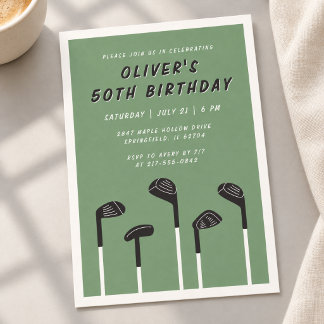 Invitation minimale de 50e anniversaire de golf mo