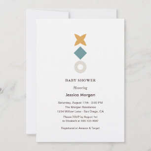 Invitation minimale de fête prénatale Bauhaus pour