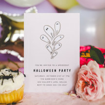 Invitation minimale de la fête d'Halloween moderne