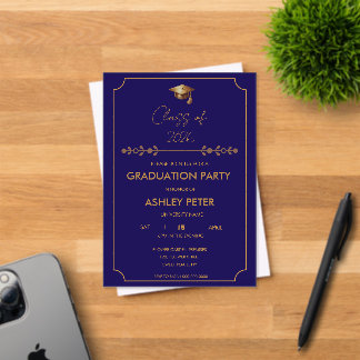Invitation minimale en acrylique bleu pour une soi