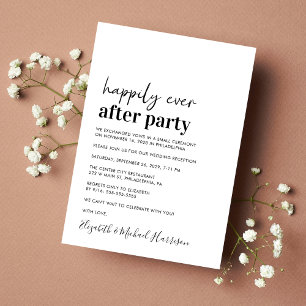 Invitation minimale moderne de réception de mariag