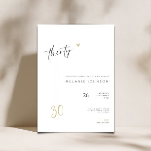 Invitation minimale moderne pour les 30 ans