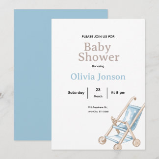 Invitation minimale pour Baby Shower, carte bébé é