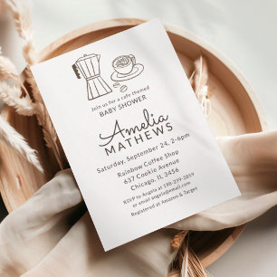 Invitation minimale pour Baby Shower sur le thème
