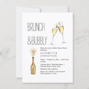 Invitation minimale pour Brunch et bulles