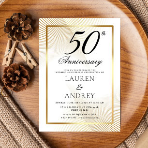 Invitation minimale pour les 50 ans de mariage