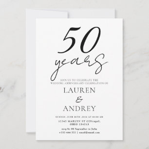 Invitation minimale pour les 50 ans de mariage