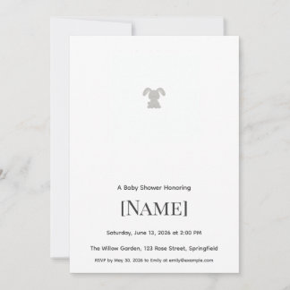 Invitation minimale pour une baby shower avec un l