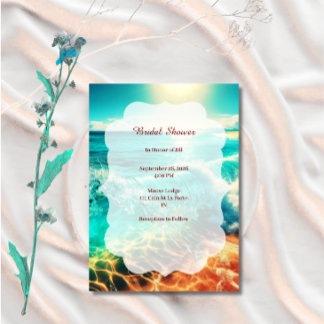 Invitation minimale pour une fête de mariage tropi