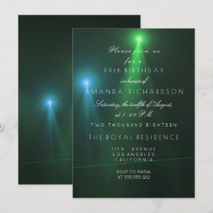 Invitation Minimalisme Ombre Sarcelle Vert Tropical Profond C