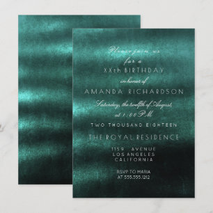 Invitation Minimalisme Ombre Turquoise Profond Tropical Vert 