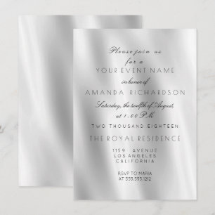 Invitation Minimalisme Tissu Gris Blanc Tissu De Soie Ombre A