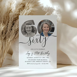 Invitation Minimalist Adult Birthday Party 60th Birthday