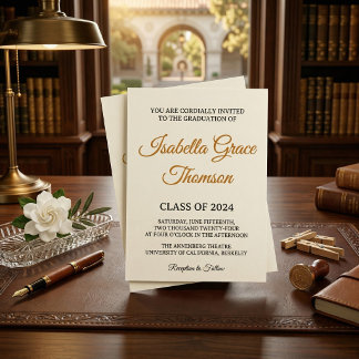 Invitation Minimalist Black Serif Typography Class of 2026