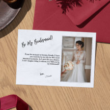 Minimalist Black & White Bridesmaid Proposal Card