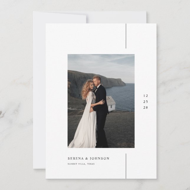 Invitation Minimalist Boho Photo Wedding (Devant)
