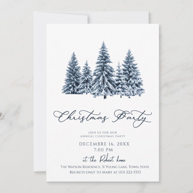 Invitation Minimalist Christmas Tree Holiday party (Devant)