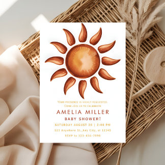 Invitation Minimalist Earth Tone Baby Shower