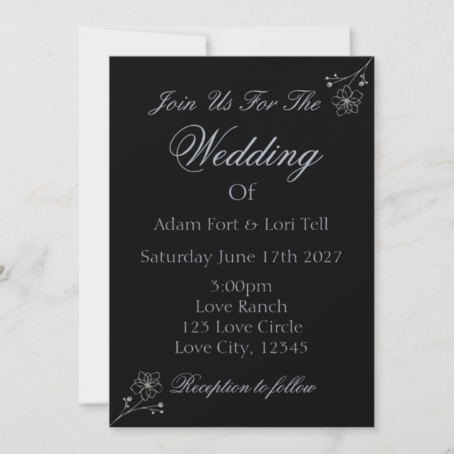 Invitation Minimalist Elegance Wedding (Devant)