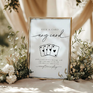Invitation Minimalist Elegant Pick A Card Guestbook Sign