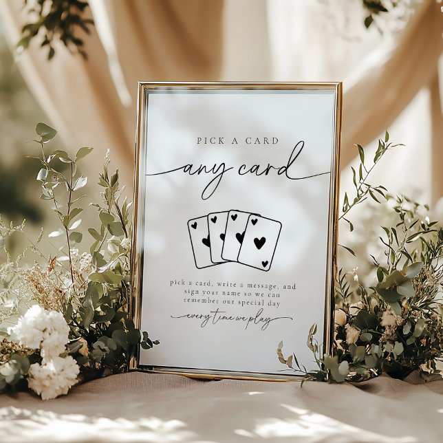 Invitation Minimalist Elegant Pick A Card Guestbook Sign (Créateur téléchargé)