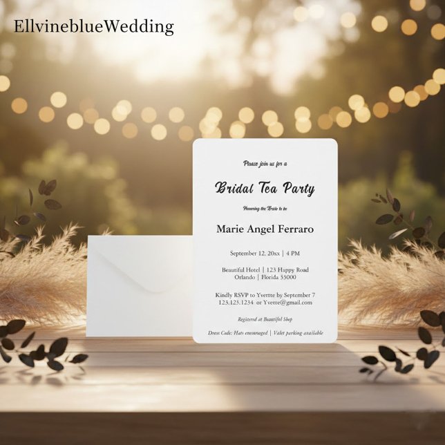 Invitation Minimalist Elegant Typography Bridal Tea Party (Créateur téléchargé)