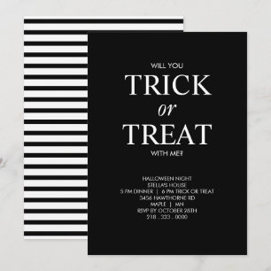INVITATION MINIMALIST HALLOWEEN TRICK OU TRAITEMENT INVITATIO