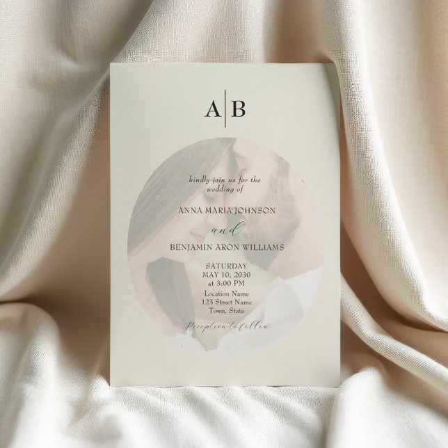 Invitation Minimalist Ivory Photo Wedding (Créateur téléchargé)